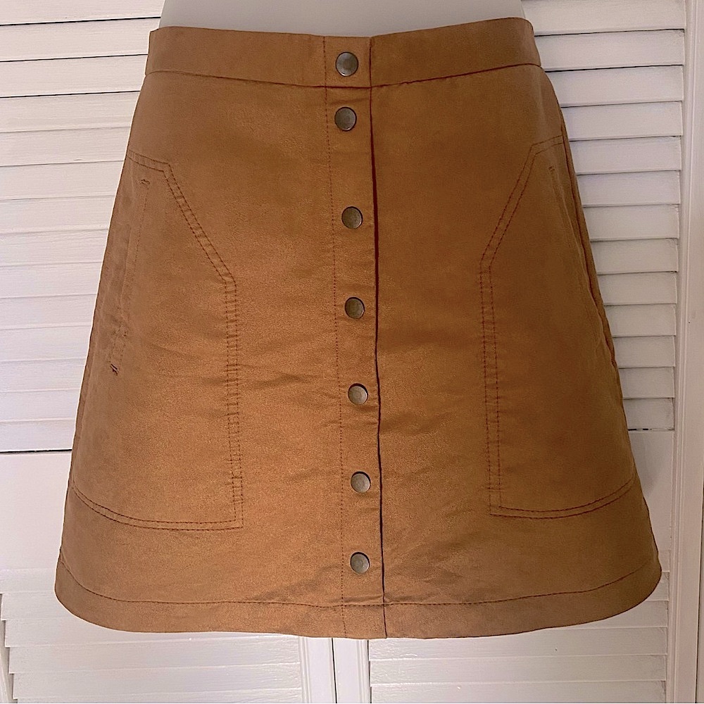 Faux Suede A-Line Skirt